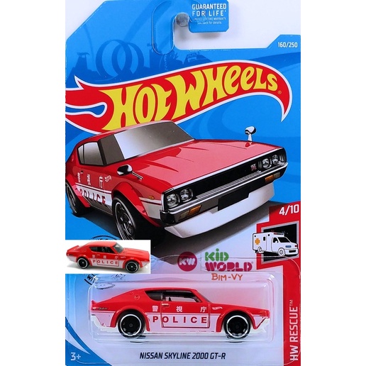 Xe mô hình Hot Wheels basic Nissan Skyline 2000 GT-R FYG85.