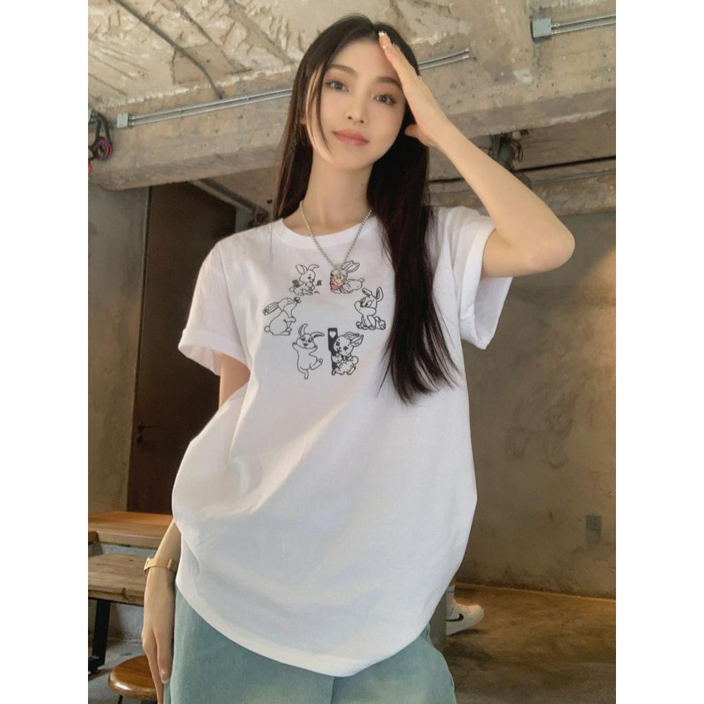 Áo Thun In Hình Thỏ Đơn Giản Thời Trang Mùa Hè Dành Cho Nữ 63259