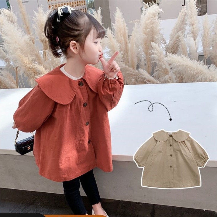Áo Khoác Chống Gió Thời Trang Xuân Thu Phong Cách Hàn Quốc Cho Bé Gái 2021