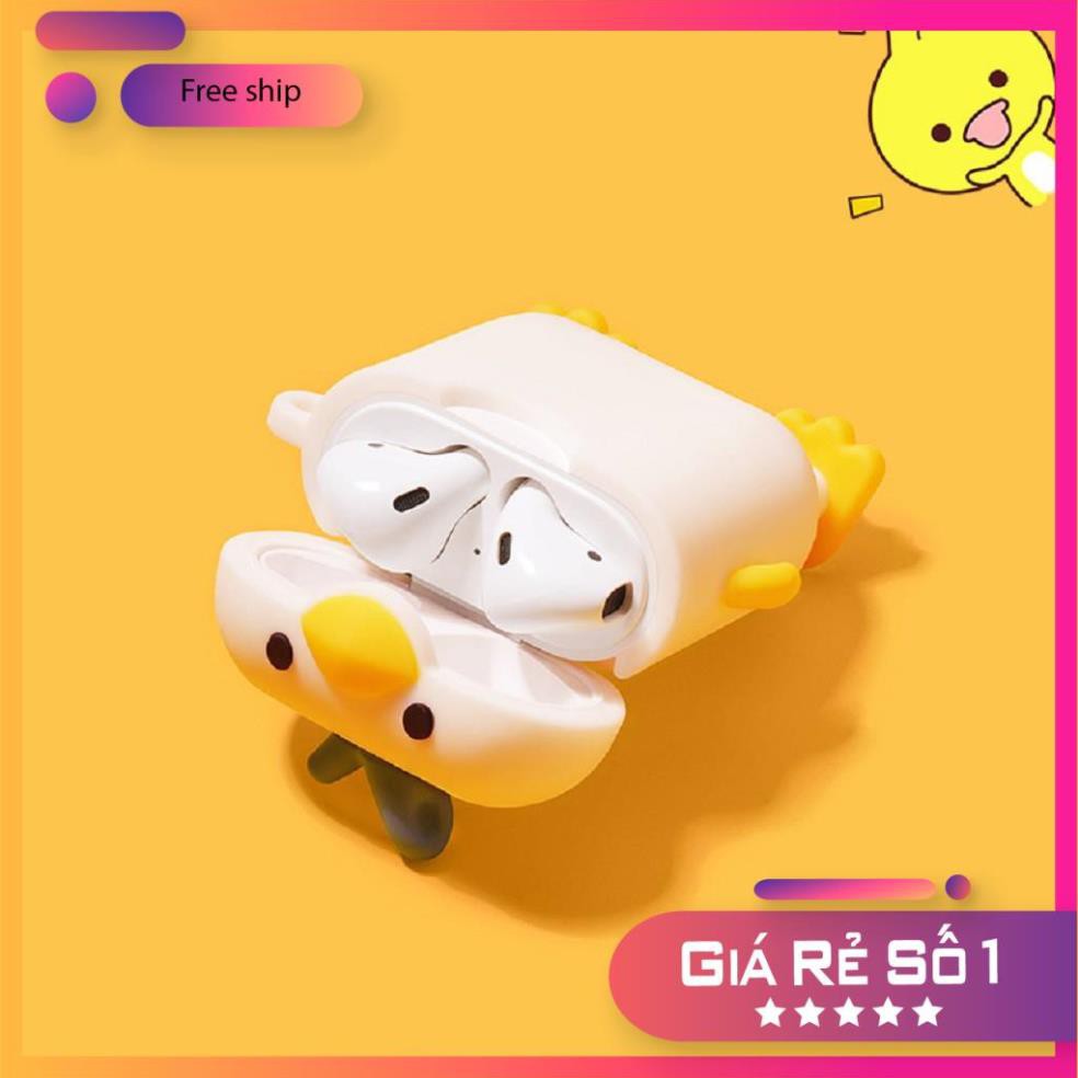 Airpods Case ⚡Freeship ⚡ VỊT CON ĐEO TÚI Case Tai Nghe Không Dây Airpods 1/ 2/ i12/ Pro- Châts Case Store