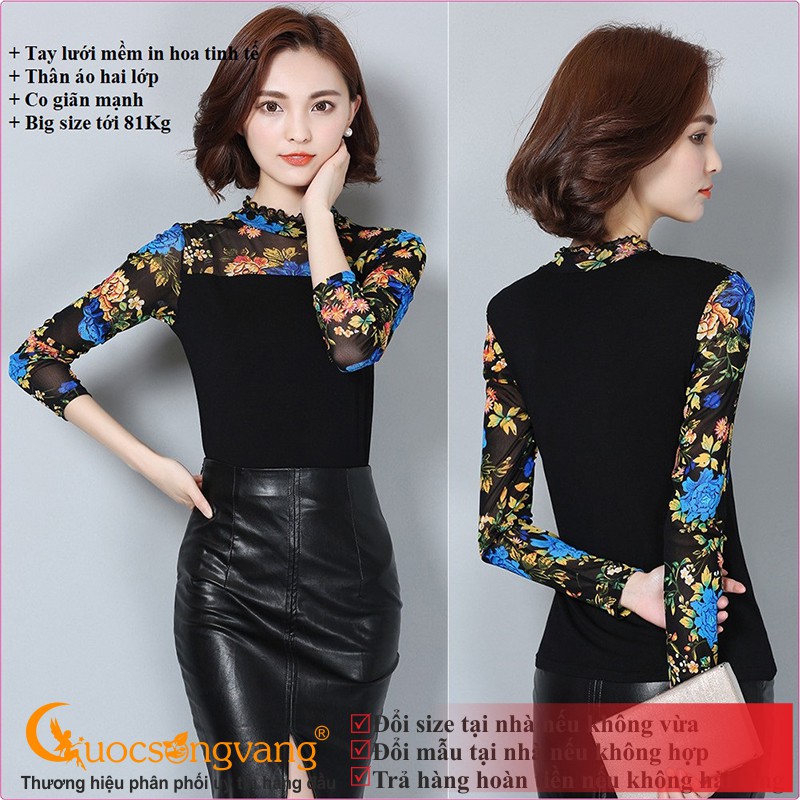 Áo nữ áo kiểu in hoa GLA105 Cuocsongvang