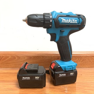 Máy Khoan Pin Makita 26V 2 Chức Năng ( khoan, bắt vít ) – Pin Vuông - TẶNG 1 mũi khoan, MAKITA chữ nổi