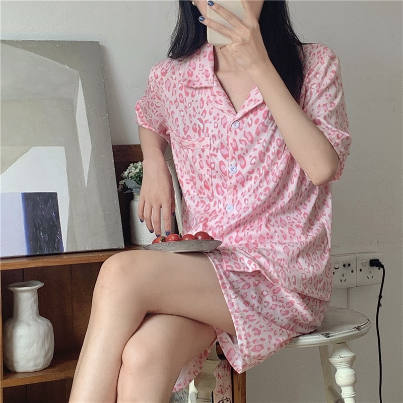 Bộ ngủ, Bộ thun sữa vằn hồng phong cách Hàn Quốc