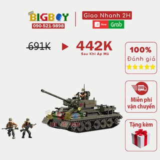Lego Xe Tăng Quân Đội Mini Chiến Đấu MEGA Blok XJ-915, 854 PCS, Chất Liệu ABS Cao Cấp