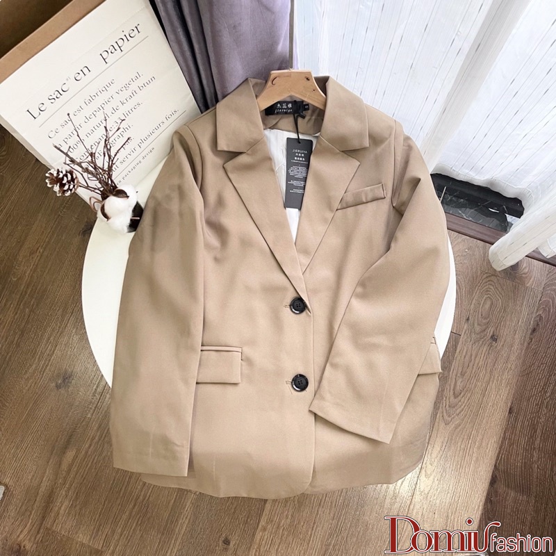 Áo Blazer tay dài màu trơn cho nữ- Áo Blazer Vest Nữ 1 Lớp - Domiu HX04