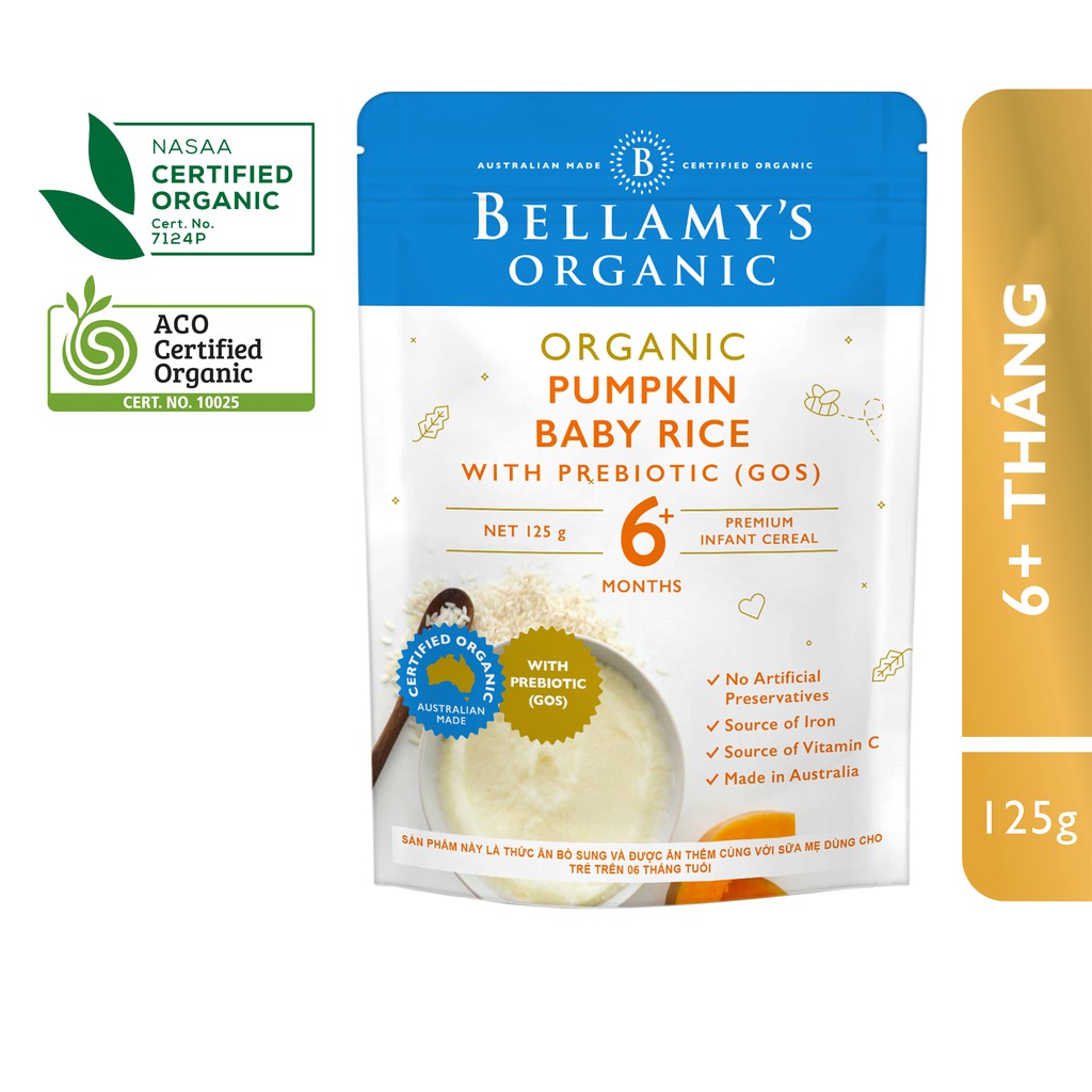 Bột Ăn Dặm Hữu Cơ Bí Đỏ, Gạo với Prebiotic Bellamy s Organic thumbnail