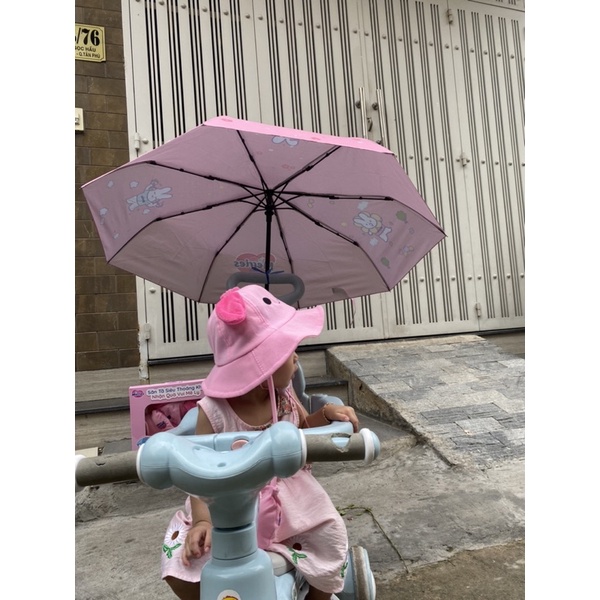 Bộ Mũ Tai Thỏ  Nhảy Múa Và Dù Gấp Gọn Cao Cấp ( Quà Tặng Bỉm Merries)