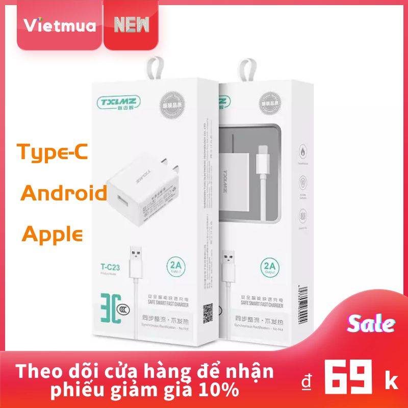 Bộ sạc 5V2A Được Chứng Nhận 3C  Đầu Sạc Cổng USB Cho Điện Thoại Di Động Huawei Apple