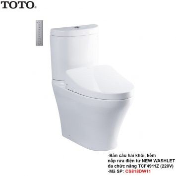 Bồn Cầu Điện Tử TOTO CS818DW11 Nắp Tự Động Đóng Mở chính hãng(hình thật)