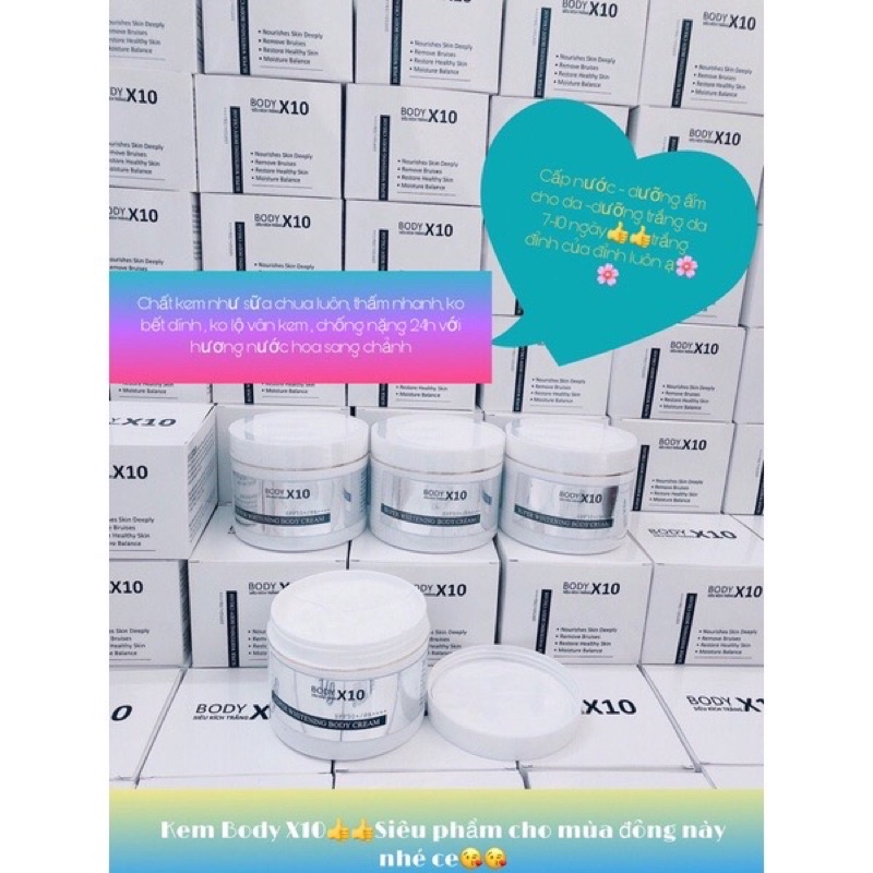 Combo tắm ủ Dưỡng kích trắng Body X10 White Body