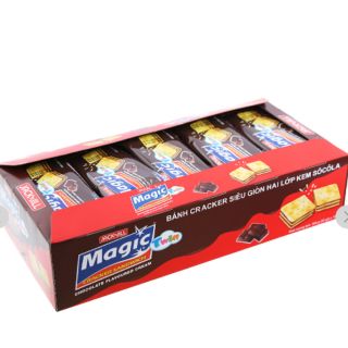 Bánh cracker hai lớp kem socola Magic Twin hộp 300g