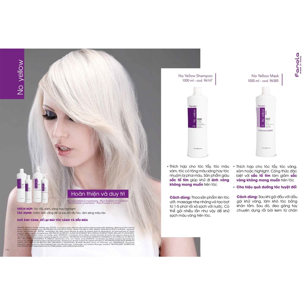 Dầu gội tím khử vàng Fanola No Yellow Shampoo 350ml