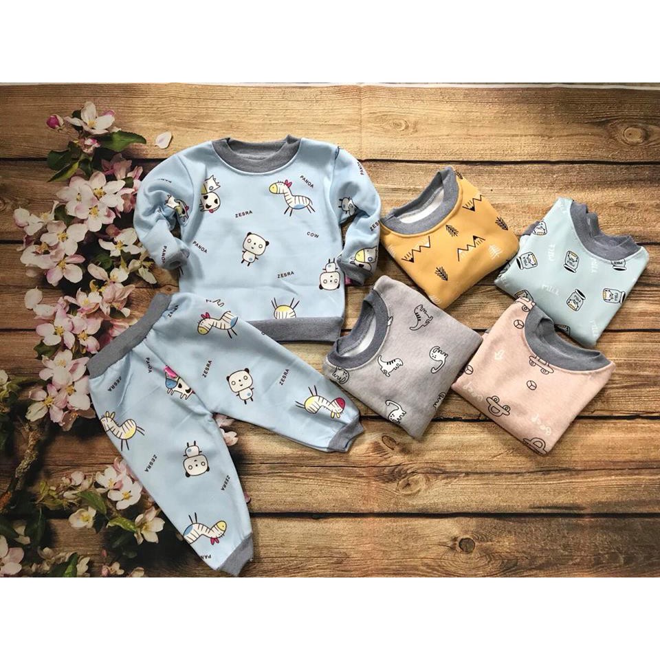 Set 5 bộ nỉ bông chất nỉ bông quảng châu đẹp cho bé trai