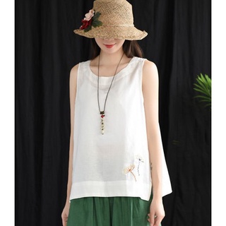 Áo ba lỗ chất đũi cổ tròn form rộng fullsize - thời trang dành cho nữ ( mã  H1)