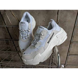 Giày Sneaker thể thao nam nữ Triple S Trắng Xám