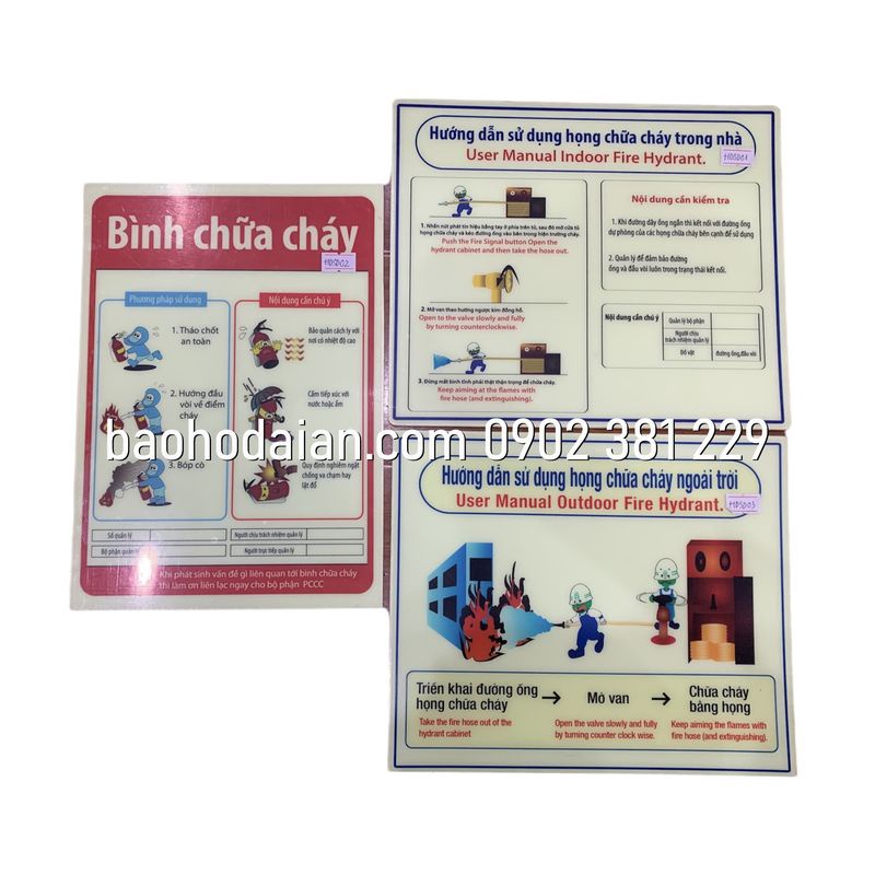 Hướng dẫn sử dụng bình chữa chạy dạ quang 20 x 23cm