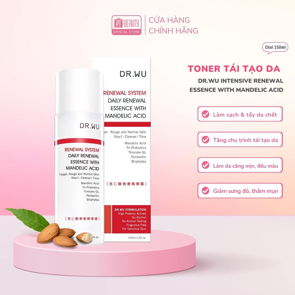 Toner MA giúp làm sạch sâu, tái tạo da Dr wu Toner Mandelic Acid 150ml