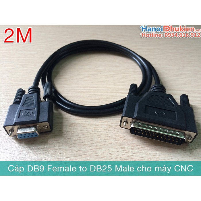 Cáp CNC 2M DB9 cái sang DB25 đực