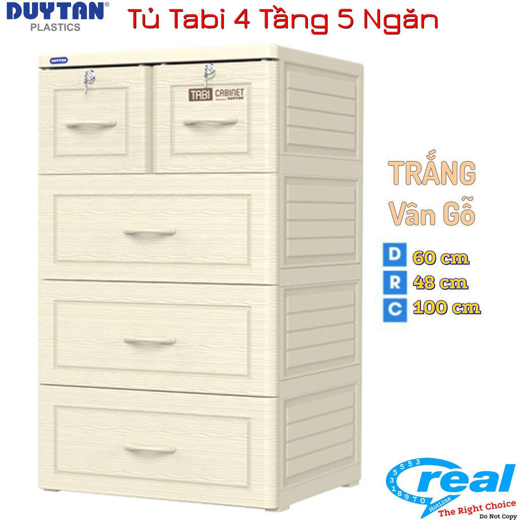 Tủ Nhựa Duy Tân TABI 4 Tầng-5 Ngăn - KT : 60 x 48 x 100cm