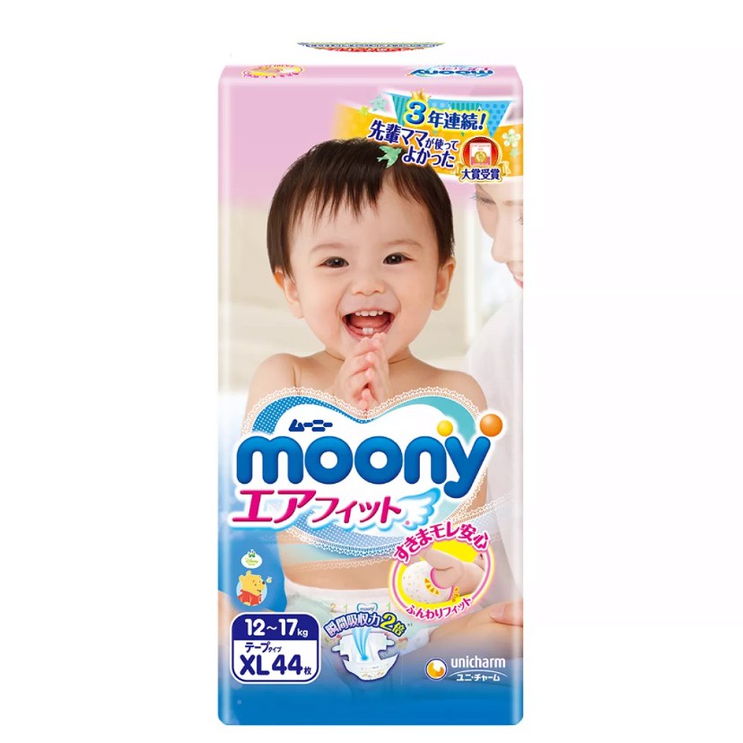 [SALE 50%] TÃ DÁN MOONY CAO CẤP SIZE XL44 MIẾNG - Cho bé 12-17kg Nhập khẩu từ Nhật Bản