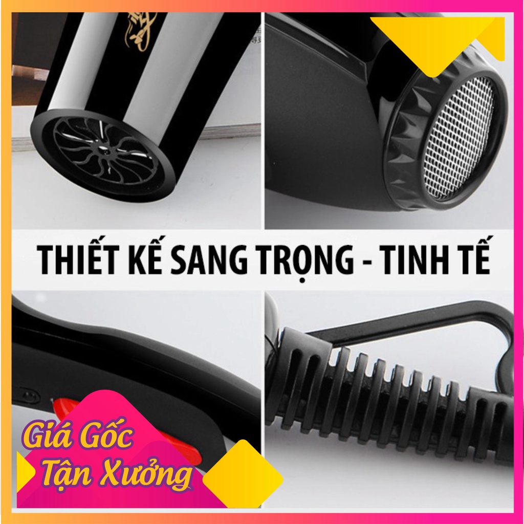 Máy sấy tóc salon tạo kiểu 2 chiều nóng lạnh hiện đại công suất lớn 2200W, hàng chính hãng dễ dàng sử dụng, BH 6 tháng