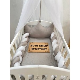 BỘ QUÂY XOẮN HANDMADE SIÊU XINH ,ẢNH THẬT 100%-QUÂY XÁM TRẮNG- TẶNG THÊU TÊN BÉ- VẢI 100%COTTON SIÊU MÁT.