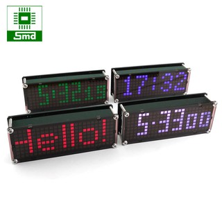 Đồng hồ led để bàn chạy chữ theo ý thích, hiển thị nhiệt độ, pin sạc