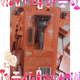 Dao cạo râu Gillette Fusion 5+1 Nhật bản (cán kèm sẵn 2 lưỡi thay thế như hình)