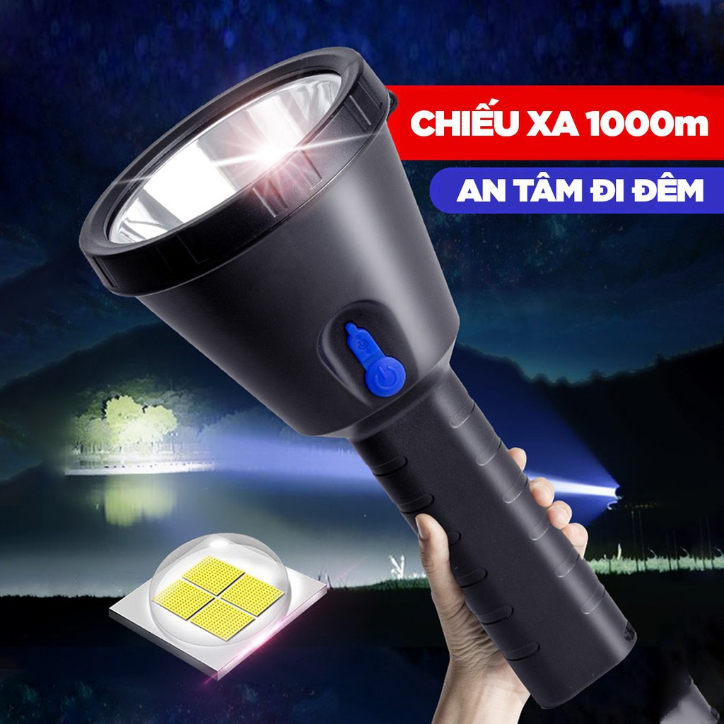 Đèn Pin Siêu Sáng  XK Chiếu Xa 1000M  Xé Tan Bóng Tối (leo núi, bảo trì, cắm trại)...Khám Phá Mới[CHÍNH HÃNG]