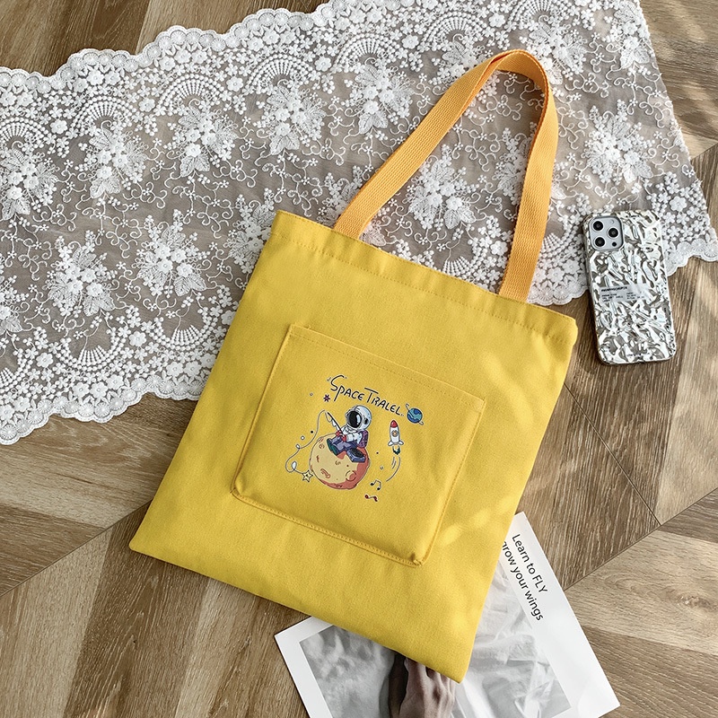 Túi Xách Canvas Sức Chứa Lớn Phong Cách Preppy Dễ Thương TTF260