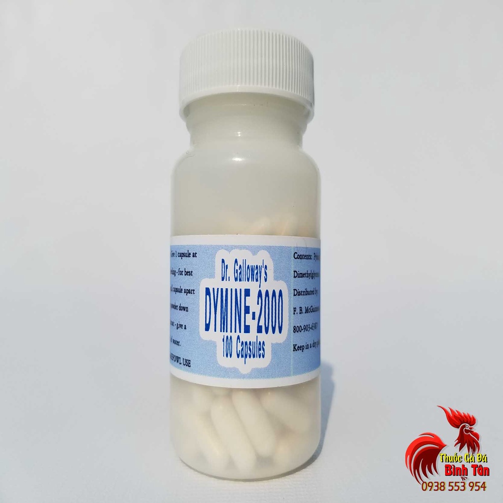 Thuốc Gà Đá Dymine 2000 Da Bo Lớn, Ly Don, Nuot Oi Tot (100 Viên)
