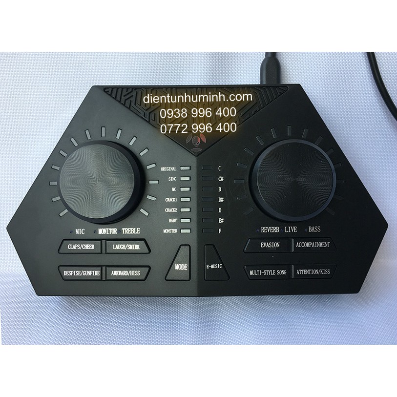 Sound card MAX 730 Hát Karaoke Live Stream, Có Auto-Tune, Pin Sạc