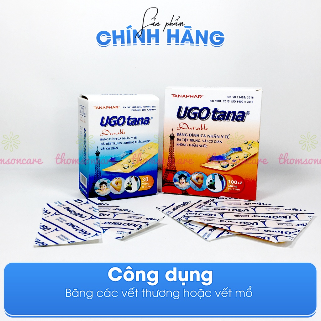 Băng vết thương cá nhân Ugotana - băng dính y tế chống nước, bằng vải, sơ cứu khi đứt tay