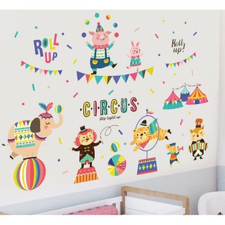 Decal dán tường mẫu rạp xiếc thú