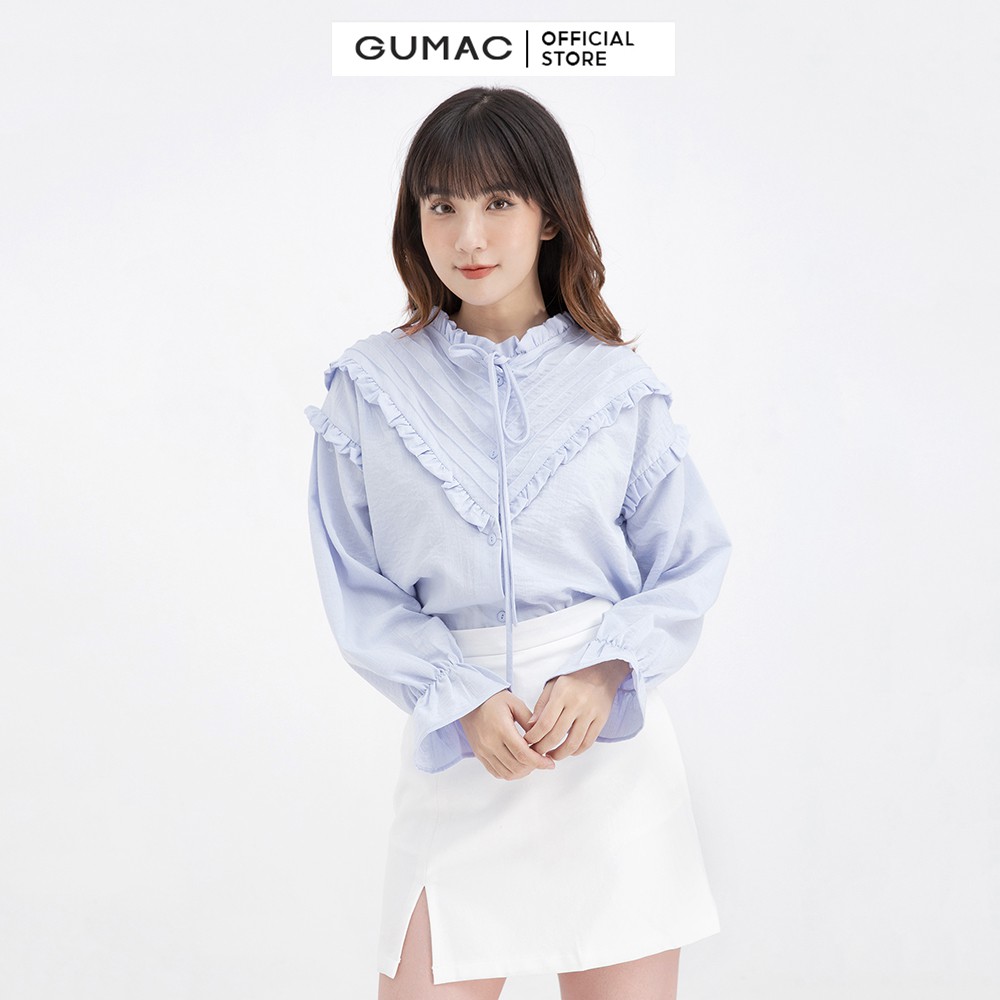 Áo sơ mi xếp ly ngực GUMAC AB638 | BigBuy360 - bigbuy360.vn