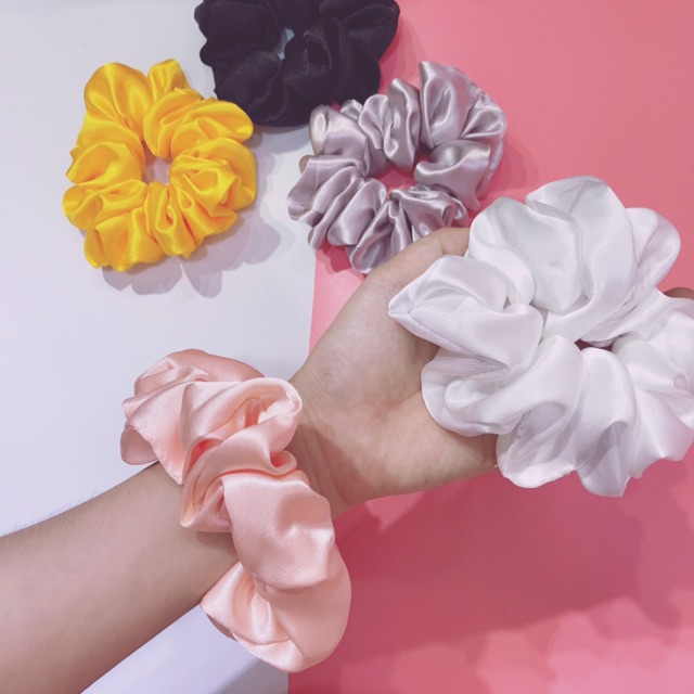 Cột tóc vải phi lụa siêu nhún 12cm - scrunchies