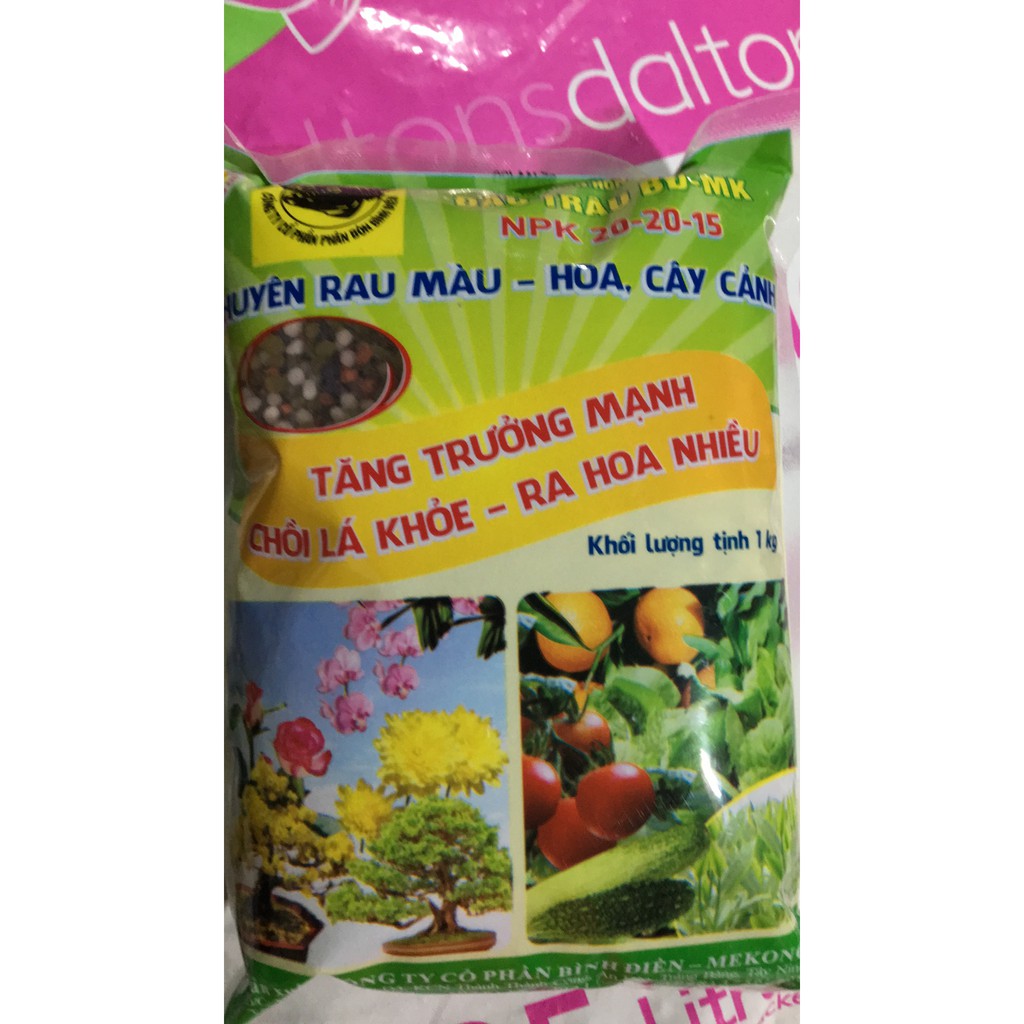 Phân bón NPK 20-20-15 đầu trâu gói 1kg