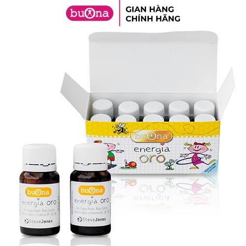 Siro ăn ngon Buona Energia Oro, tăng chuyển hóa tự nhiên cải thiện biếng ăn ở trẻ. Hộp 10 lọ, lọ 10ml, tiện dụng