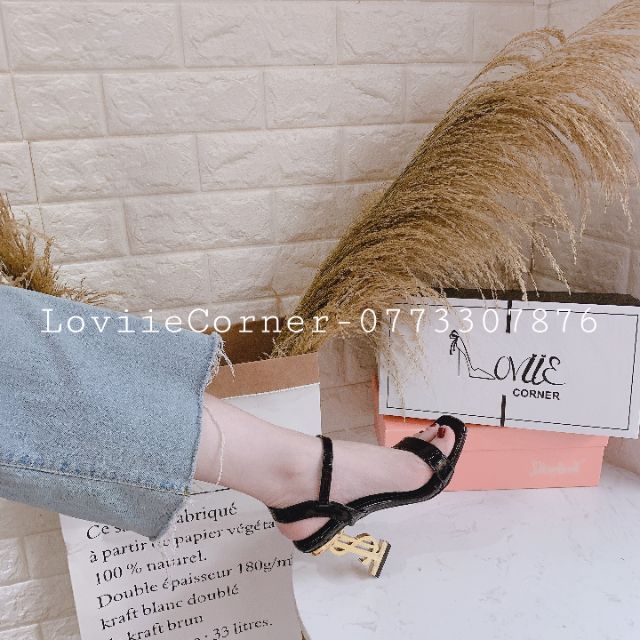 SANDAL CAO GÓT NỮ LOVIIECORNER - GIÀY CAO GÓT ĐẾ VUÔNG 7CM - GUỐC SANDAL CÔNG SỞ BÍT HẬU G210509
