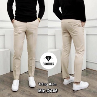 [SHINSTOREVIETNAM] Quần Kaki Nam Hàn Quốc Mẫu Cực Bền, Chống Nhăn, Chống Bai Màu - Màu Trắng