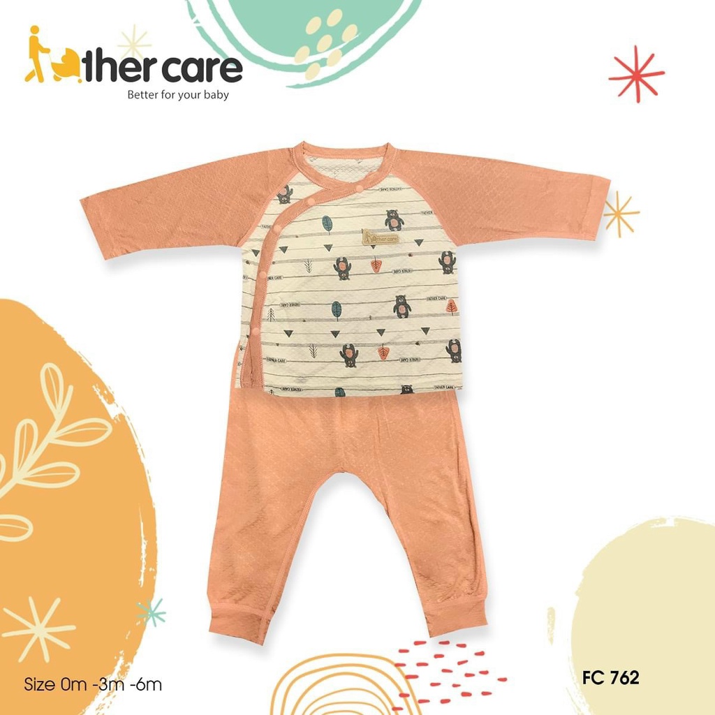 Father care bộ dài tay sơ sinh vải bamboo sợi tre mềm mại thoải mái