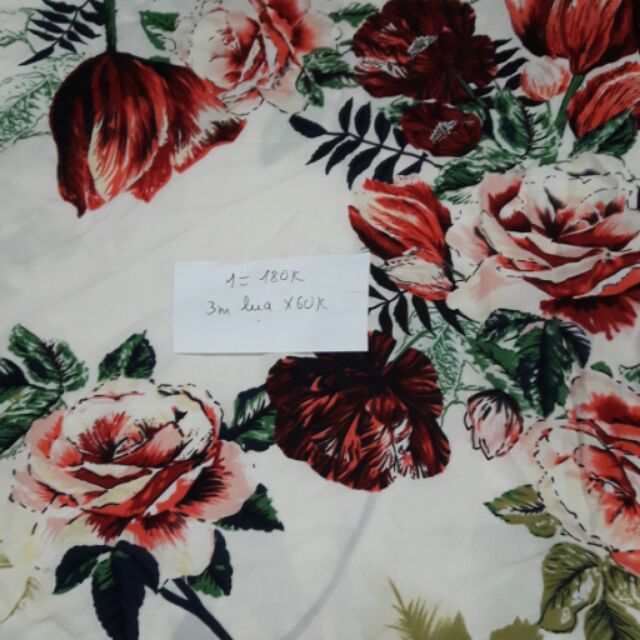 set vai Hàn  hoa lụa