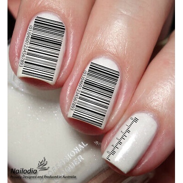 Sticker 3D Mã Vạch Barcode | Hình Dán Móng Tay DN-003