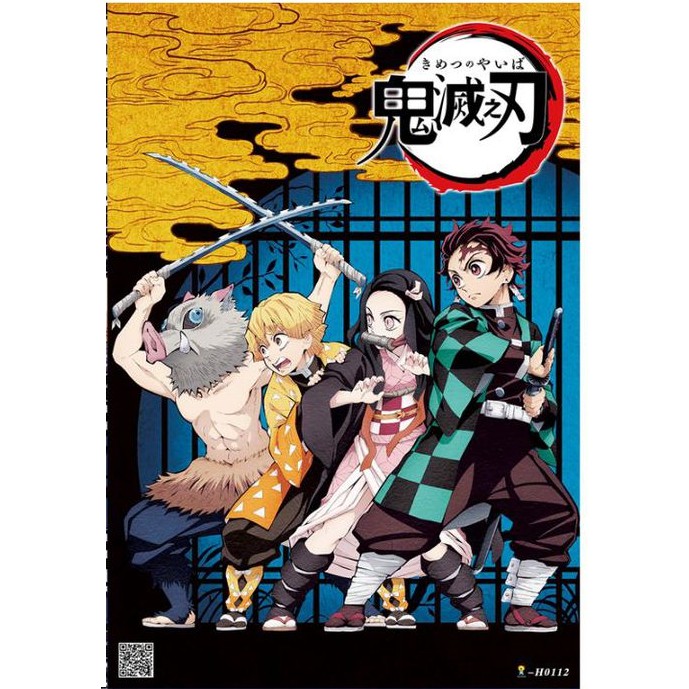 Set 8 tấm tranh poster to A3 Kimetsu no Yaiba anime áp phích siêu chất