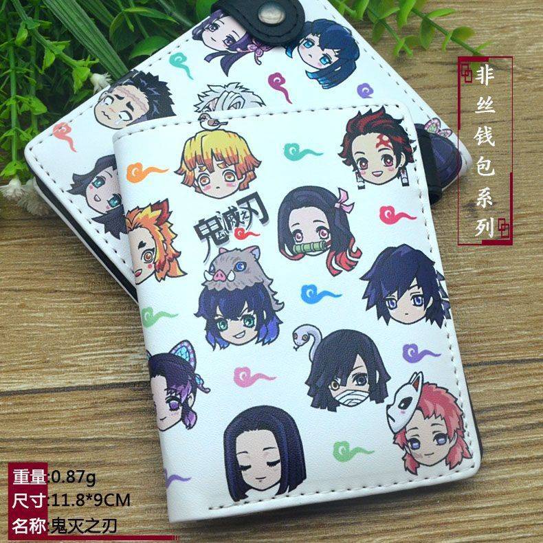 Ví gập đôi đựng thẻ và hộ chiếu in hình anime Demon Slayer dành cho học sinh
