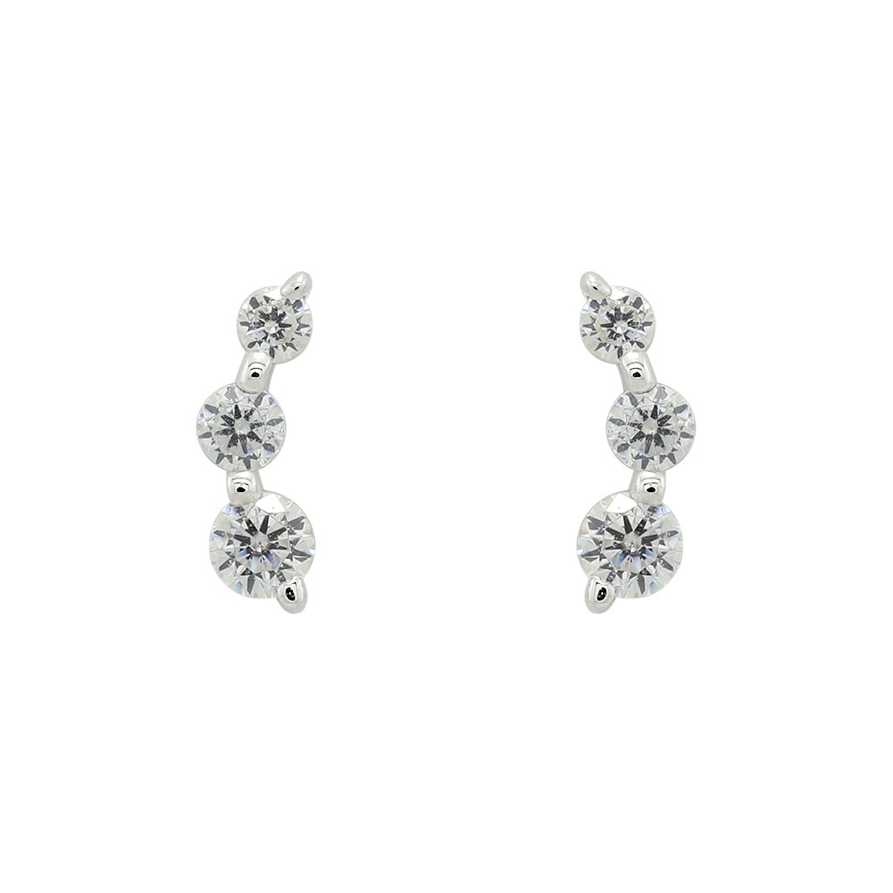 Hoa tai bạc 3 viên nhỏ ESTELLE