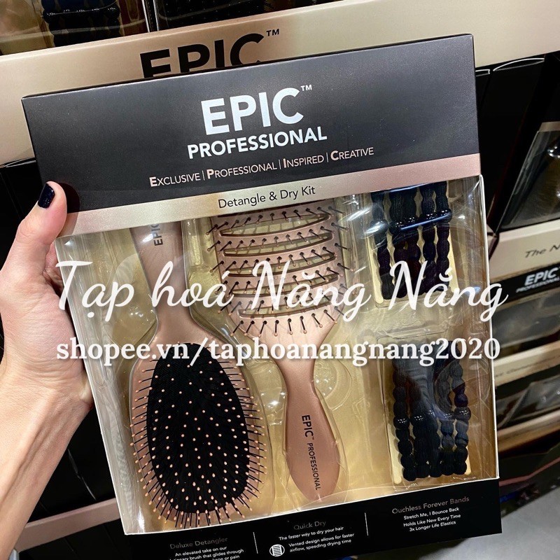 [Hàng sẵn] Set Lược Wet Brush Epic Professional - chính hãng WETBRUSH