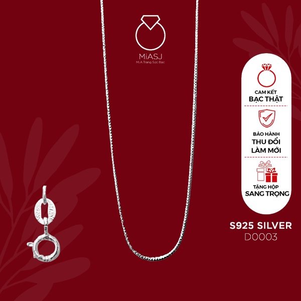 Dây chuyền nữ bạc Ý S925 MiASJ dây mì mỏng các kiểu thời trang cao cấp sang trọng | MiASJ