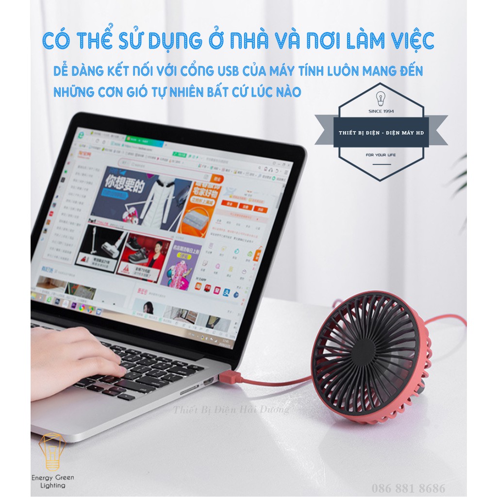 Quạt ÔTÔ Mini GXZ-F829 - Gắn Cửa Điều Hòa - 3 Chế Độ Gió - Xoay 360 Độ - Chân Cắm USB, Còn Có Thể Để Bàn Làm Việc