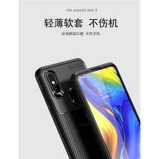 Ốp điện thoại chống sốc bằng sợi carbon TPU cho Xiaomi Mi Mix 3